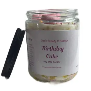 Jae's Beauty Creations 8oz Birthday Cake Soy Wax Candle Dessert Collection Scented Candles for Home Decor Luxury Line