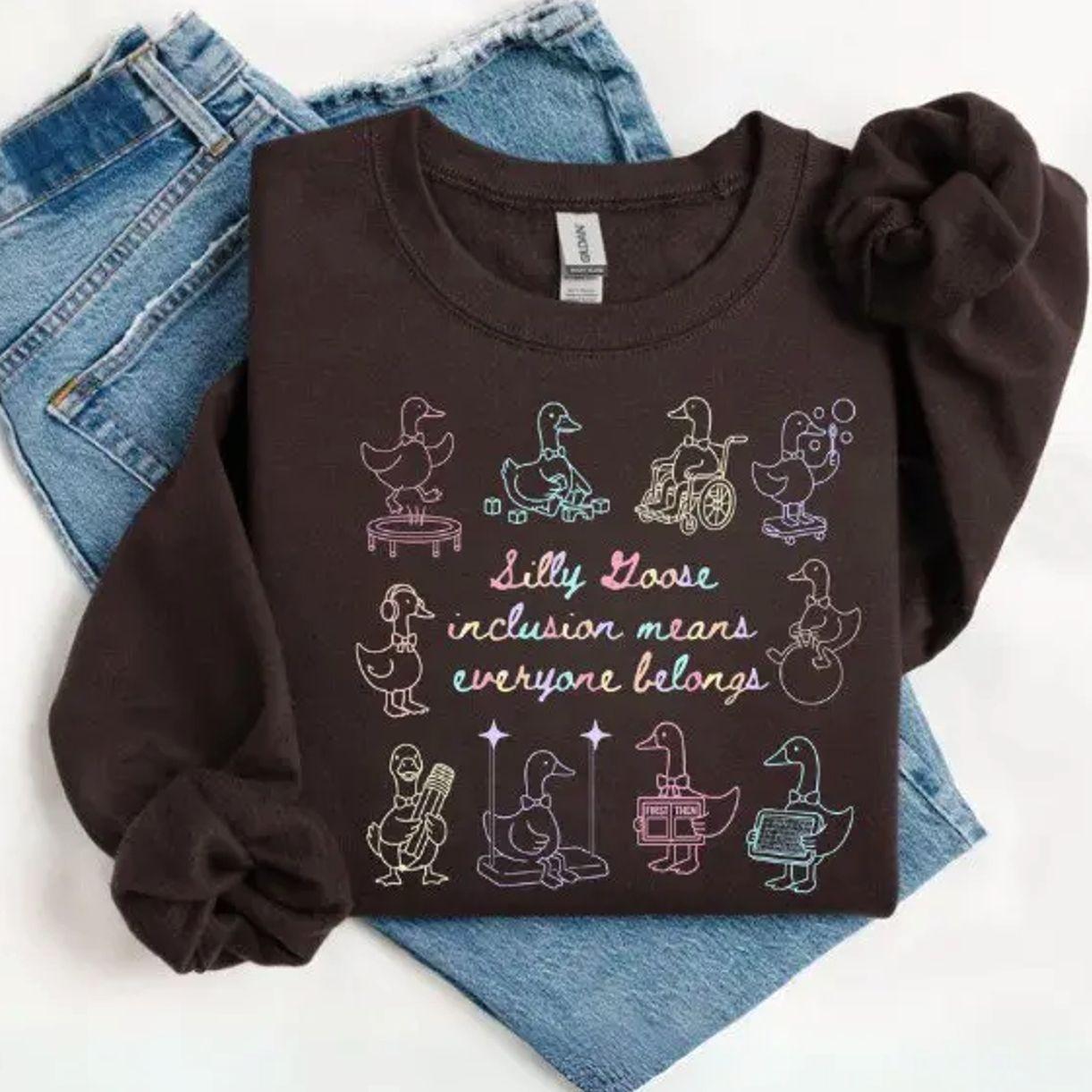 Inclusive Silly Goose Sweatshirt – Neurodiversity & Mental Health Awareness, Trending Graphic Sweatshirt, Comfortable Menswear & Womenswear Top, Perfect Gift For Men And Women, Aug6