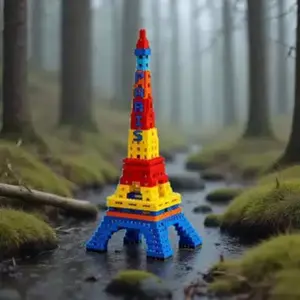 2026 New Eiffel Tower 3D Puzzle Building Blocks, Home Office Decor, Party Decoration, Ideal Gift for Thanksgiving Christmas Halloween Easter