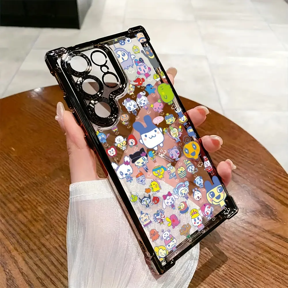 Cute Tamagotchi Smartphone Casing - Transparent Soft Back Cellphone Case for Samsung Galaxy S25 S24 S23 S22 S21 FE Ultra Plus 4G 5G Handheld Devices, Drop-Protective, Accessories