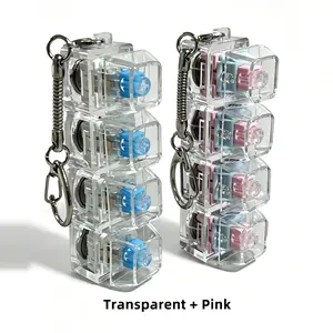 Stress-Relief Fidget Toy Mechanical Keyboard Fidget Clicker, Compact Design, Crystal Keycaps, LED Lights, Transparent Acrylic Keys, Christmas Gift Option, Fidget Toys, calm anxiety