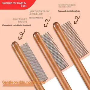Cat Comb A solid wood comb specially designed for cats to groom their fur The perfect tool for cats' plush toys to untangle knots and remove loose hair Needle comb for pets