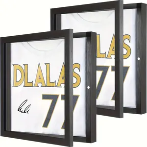 1 jersey display box - numbered/football/basketball jersey frame, wooden black modern souvenir display stand, suitable for numbers 1-99, home office or men's cave decoration, collector's gift for athletes and fans