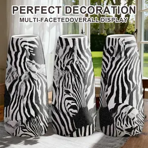 1PC  Zebra Pattern Ceramic Vase, Boho Style Round Shape, Modern Minimalist Design, Home Decor for Living Room, Perfect Gift for Festivals