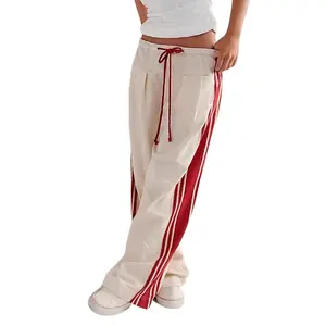 comfort sweatpants High Rise Slouchy Palazzo Pants with Pockets Fabric Women White Womenswear Casual joggers