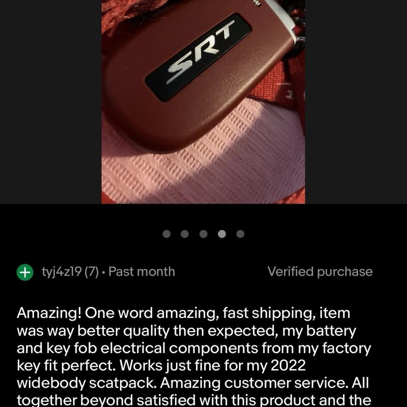 Red SRT -Hellcat Key Fob Shell for Dodge Charger Challenger Durango Chrysler 300 Redeye Demon Trackhawk with SRT Logo