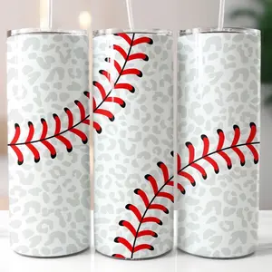 20oz leopard baseball tumbler tumblers