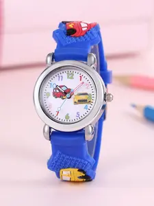 Cute Cartoon Car Pattern Design Quartz Watch, Fashionable Wrist Watch for Kids and Children, Stylish Watch, Perfect Gift for Boys and Girls