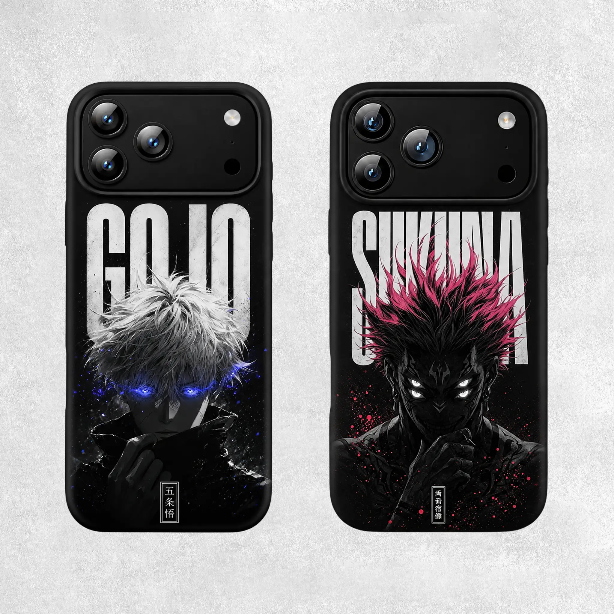 Cool Anime Jujutsu Kaisen Gojo Sukuna Phone Case for iPhone 17 16 15 14 13 12 11 Pro Max, Aesthetic Grunge Matte Shockproof Phone Cover, Gift for Anime Fans