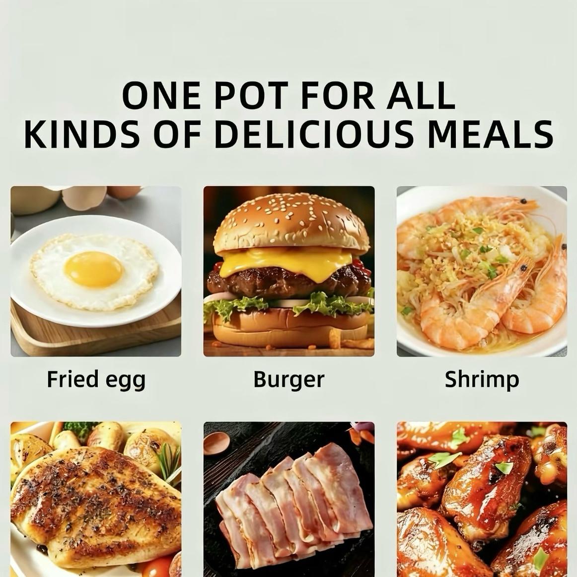 Non-Stick Egg Frying Pan with 4-Hole Skillet Design, Multifunctional Omelet Pan with Wooden Handle, Medical Stone Nonstick Cookware for Eggs, Pancakes & Breakfast, Easy to Clean, Durable Kitchen Frying Pan