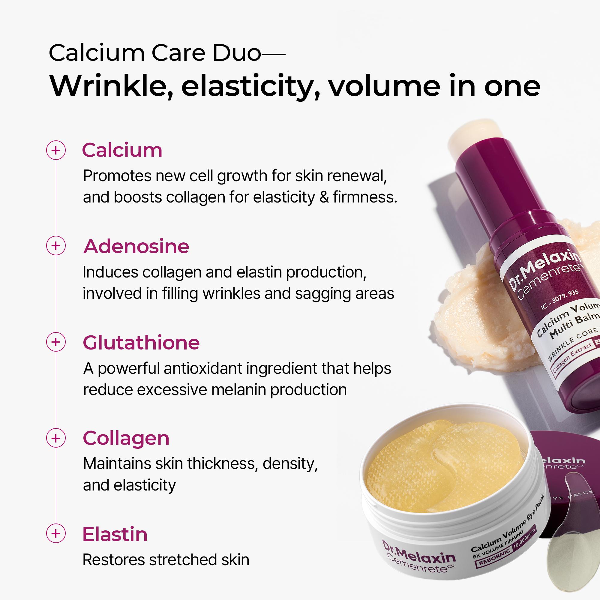 [Dr.Melaxin Official] Calcium Volume Multi Balm+Eye Patch 60ea Korean Skin Care Cosmetics with Collagen Extract Elasticity Eye Shield Skin Repair