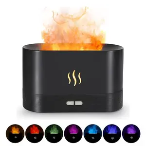 Simulate Flame Design Aroma Diffuser, Flame Essential Oil Diffuser and Humidifier, Noiseless Air Freshener for Home Office Yoga and Sleep with Auto-Off Protection, USB-Powered Desktop Room Humidifier and Fragrance Machine