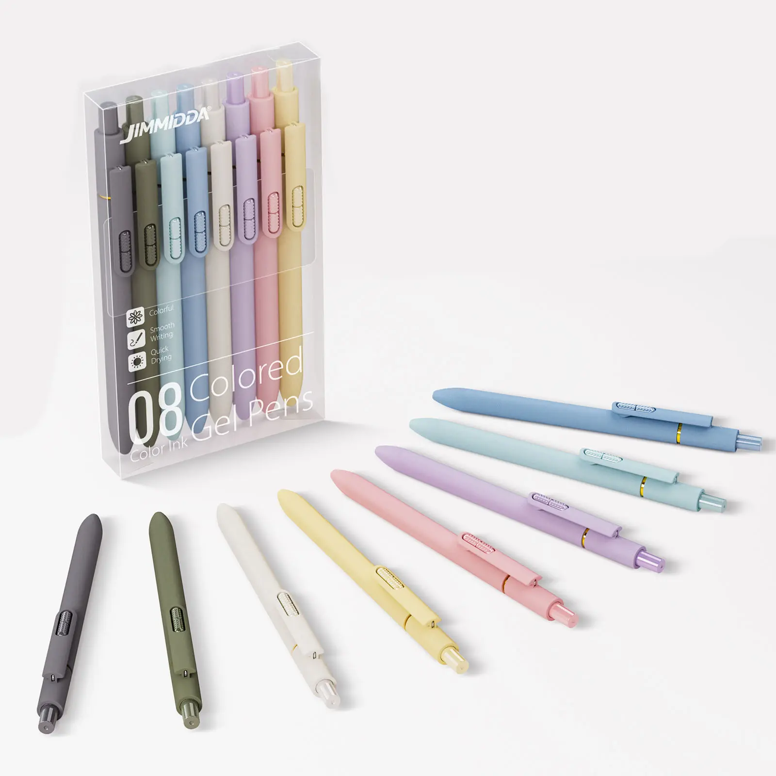 Colored Gel Pens 8ct Assorted Colors Black gel pens 0.7mm Tip for Smooth Writing, Coloring, Drawing, and Journaling Office Stationery Supplies tiktokshopsummersale
