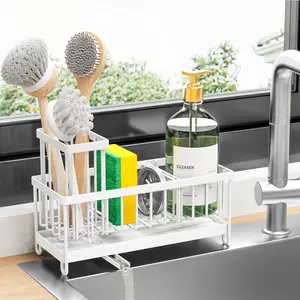 Dasaka White Rust-Resistant Sink Caddy – Sponge Holder for Kitchen Sink