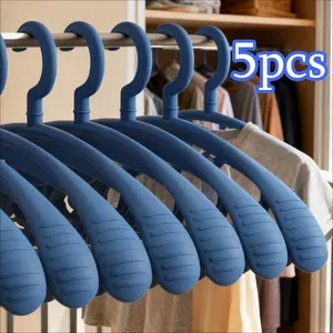 5pcs Wide-shoulder Seamless Hanger for Home Use Plastic Clothes Hanger