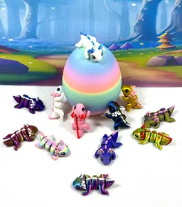 12pcs 3D Printed Mini Axolotl and Egg, Articulated Mini Axolotl Fidget Toy, Colorful Tiny Animal Toy, Executive Desk Toy, Home Decor MA123-SET-RE