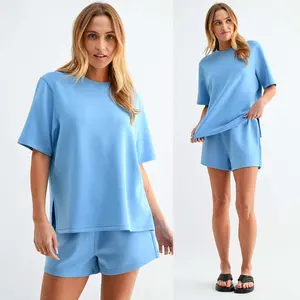 Molly Scuba Tee Set | Womenswear Athleisurewear | Short Sleeve Top | High Waisted Shorts