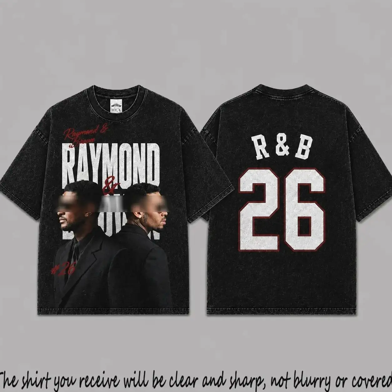 Raymond & Brown Tour 2026 Acid Washed Unisex Oversized Premium Cotton T-Shirt, Vintage Music Merch T-Shirt, Music Rap Style, New Album Gift For Fans