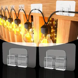 Buckle U-shaped flat claw fastener, kitchen shelf adhesive buckle with strong and seamless adhesive tape for bathroom storage, Wall Mountable