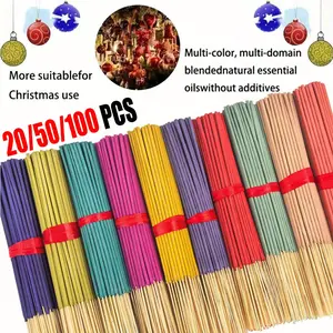 Elegant Bamboo Incense Sticks 20/50/100 Pack, Long-Lasting Rose Lavender Sandalwood Jasmine Sage Scent, Calming Scented Home Fragrance, Ideal for Home Office Yoga Meditation