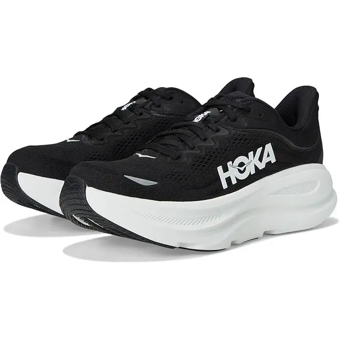 Hoka Bondi 9 Mens Running Shoe - Black/White 1162011-BWHT