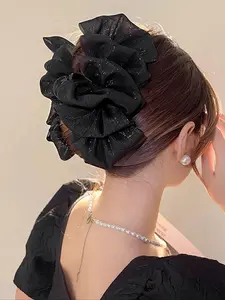 Elegant Bow Decor Hair Claw, Hair Clip, 2024 New Cute Hair Accessories for Women & Girls, Minimalist Headwear Suitable for Thick Hair for Daily and Party Use