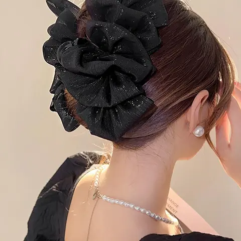 Elegant Bow Hair Claw Clip, Hair Clips, New Cute Hair Accessories for Women & Girls, Minimalist Headwear Suitable for Thick Hair, Ideal for Daily and Party Use