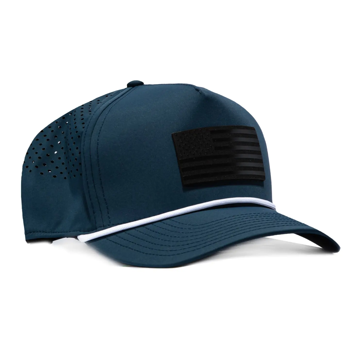 Branded Bills Old Glory Midnight Snapback Rope Curved Hat - Navy