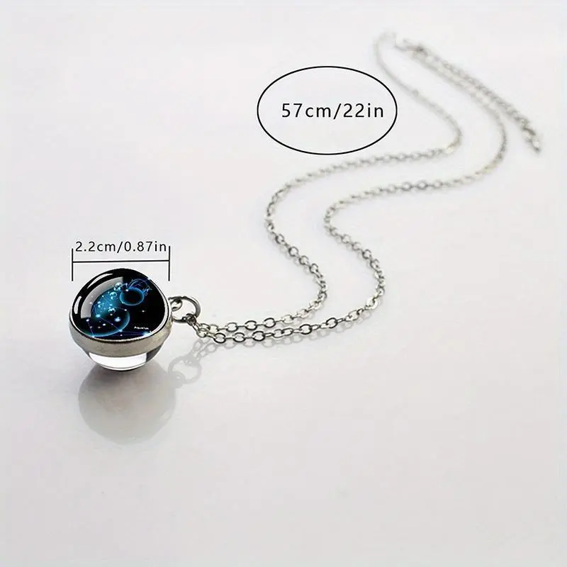 1 PCs 12 Constellation Necklace, Starry Sky Luminous Glass Ball Pendant Necklace, Men Women, Father's Day Gift 1 PCs 12 Constellation Necklace, Starry Sky Luminous Glass Ball Pendant Necklace, Men Women, Father's Day Gift