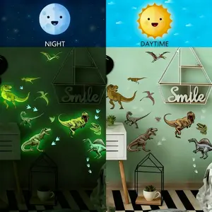 Luminous Dinosaur Wall Stickers, Removable Decals for Living Room & Bedroom, Home Decor Set, Night Glow Wall Art, Easy to Remove, Glow In Dark