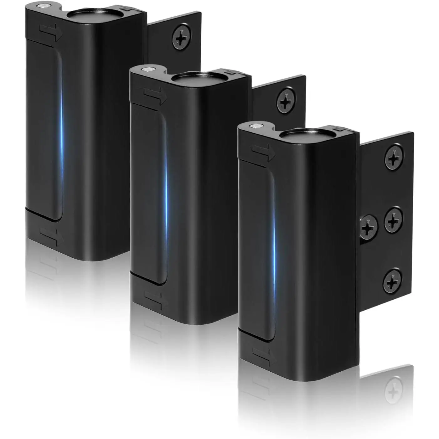 3 count Door Reinforcement Lock, Door Locks for  Safety, Door Safety Locks from Inside, Withstand 800lbs Force-Enhance  (Black)