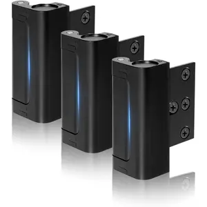 3 count Door Reinforcement Lock, Door Locks for  Safety, Door Safety Locks from Inside, Withstand 800lbs Force-Enhance  (Black)