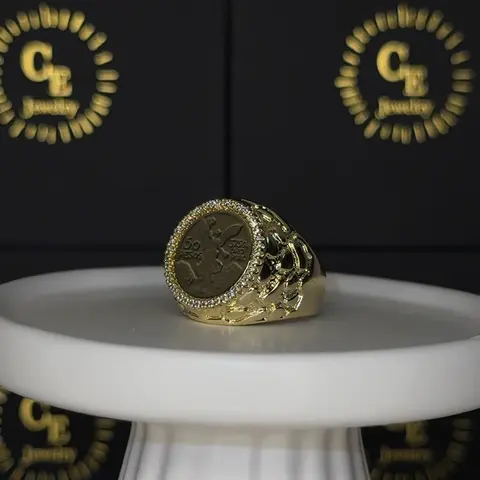 CEJEWELRY 1pc Gold Plated Brass Nugget Ring - Adjustable, Stylish Unisex Costume Jewelry, Rings for Women, Gifts Adults Accessories