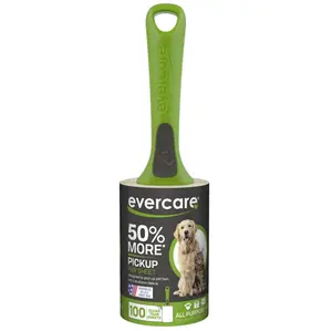 Evercare All Purpose Pet Hair Lint Roller, 100 Sheets – Reusable Sticky Roller for Pet Hair, Cat & Dog Hair Remover, Lint Remover, Pet Hair Remover for Furniture, Clothing & Cars
