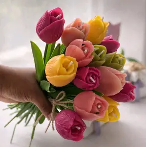 Tulip Candle Bouquet – Handmade Floral Candle Arrangement