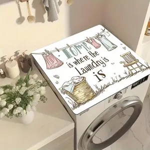 【Moving Season】Warm slogan pattern washing machine protective pad, countertop absorbent pad, quick drying refrigerator liner, suitable for microwave cover pad of washing machine and dryer, suitable for use in laundry room and kitchen