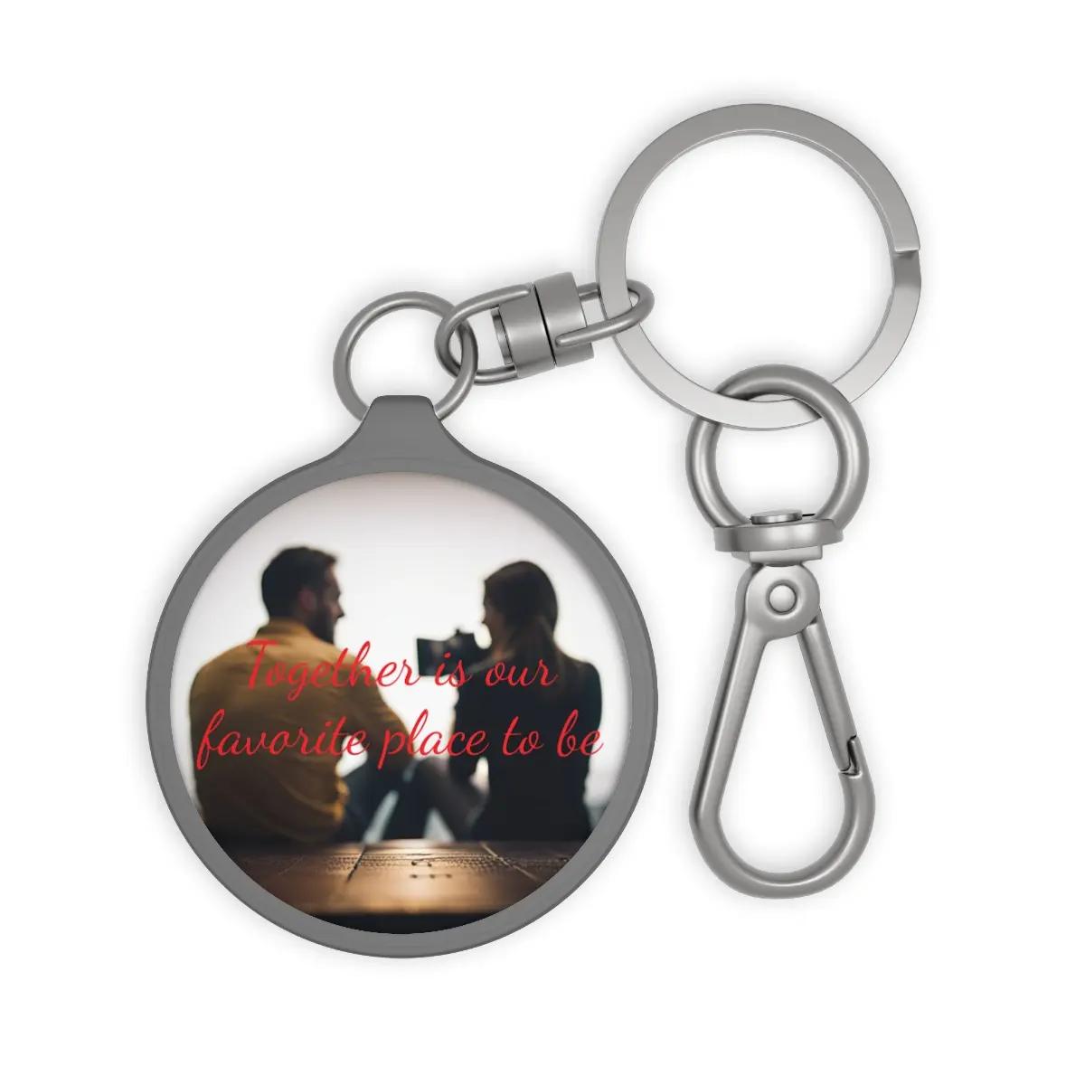 Personalized 'Together' Keyring, Custom Couple's Keychain, Romantic Gift Idea