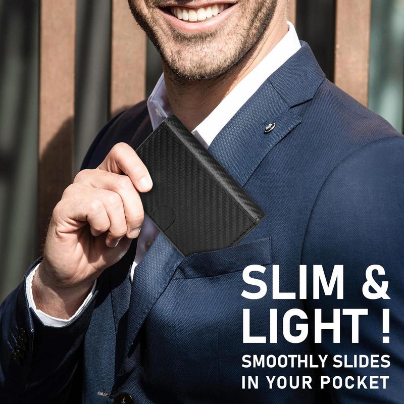 [Valentine's Day Gift]Upgrade Smart Wallet for Men,Slim Minimalist 6-9 Card Capacity RFID Blocking Bifold Wallet,Credit Card Holder Wallet with ID Window Cash Slot