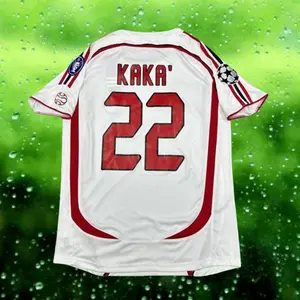 2006 2007 Milan Away Retro White No.22 Kaka Short Sleeve Soccer Jersey