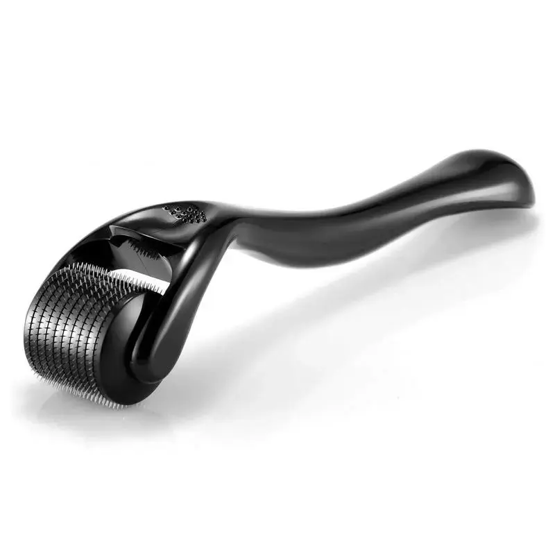 Handheld Beard, Face & Scalp Derma Roller (1 Piece) - All Black High Quality 0.50mm Micro Needle Rolling Tool for Beauty & Body Care, Men-Women Skincare Accessory, Body Beauty Roller, Facial Beauty Massagers