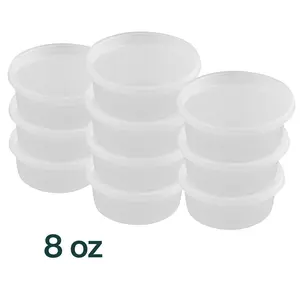 ProTakeOut, [8 oz] Heavy-Duty PP Deli Containers with Lids – 20 sets | Microwave & Freezer Safe | Durable, Leak-Resistant & Reusable | Ideal for Food Storage, Meal Prep, Restaurants & Catering