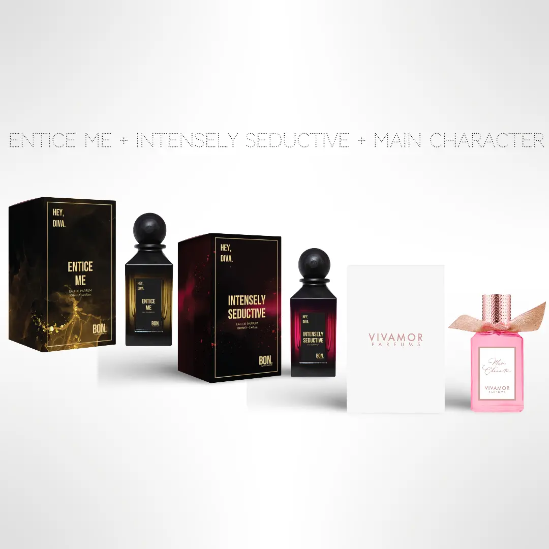 OUDWARE Main Diva Unisex Fragrance Luxurious Trio Gift Bundle - Entice Me, Intensely Seductive, Main Character Premium Eau De Parfum (100ml/3.4oz Each) with Confidence & Sweet Allure