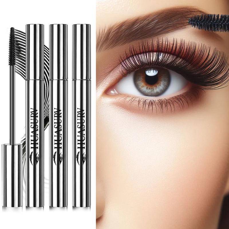 [Stocking Stuffers][Holiday Gifts][3 PCS][Gifts for Girls] HUASURV Lengthening Mascara - Natural Length - Volumizing - Curling Mascara - Beginner Friendly, Slim Brush Head, Easy Application, Black Mascara for Fuller Lashes, Minimal Water Resistance 9181-2