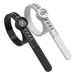 Ring Size Measuring Tape with Magnifying Glass, Soft Plastic Ring Sizer, Jewelry Measurement Tool, Adjustable Ring Finder