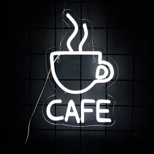Coffee Neon Sign LED Neon Lights Coffee Bar Signs for Wall Dimmable Light Up Signs for Cafe Bar Home Bar Restaurant Business Wall Signs Decor