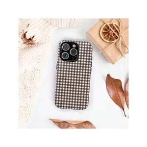 for iPhone 13. Gingham Phone Collage Case Suitable For IPhone17/IPhone17 Air/IPhone17 Pro/IPhone17 Pro Max/16 Pro Max/15 Pro Max/14 Pro Max/13 Pro Max/12 Pro Max |         Cute Espresso Brown Fall
