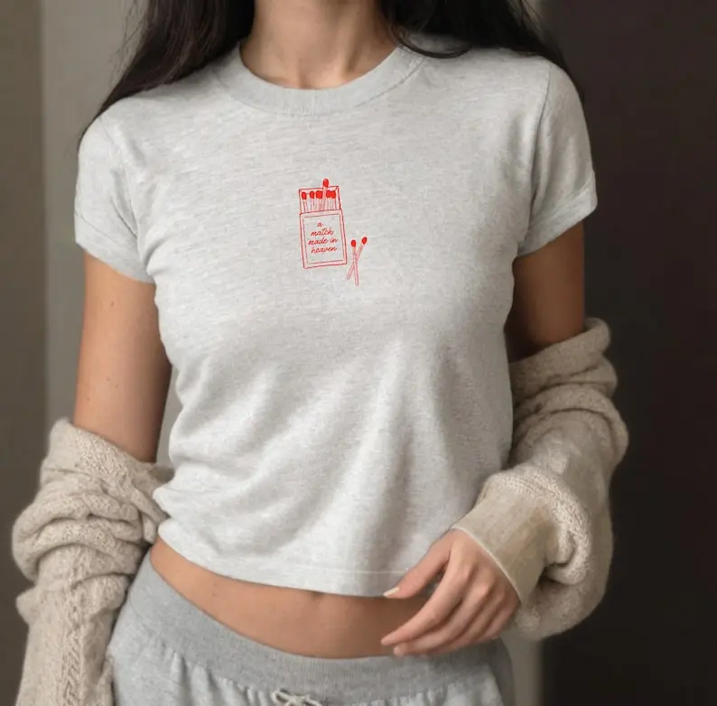 Retro Match Box Design Baby Tee , Baby T, Cute Baby Tee, T Shirt, Match Tee, y2k baby tee, 90s baby tee, y2k,
