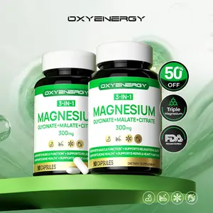 Oxyenergy Magnesium for Cognition, Muscle, Sleep and Stress, High Absorption, 90 capsules/bottle Fitness Supplement