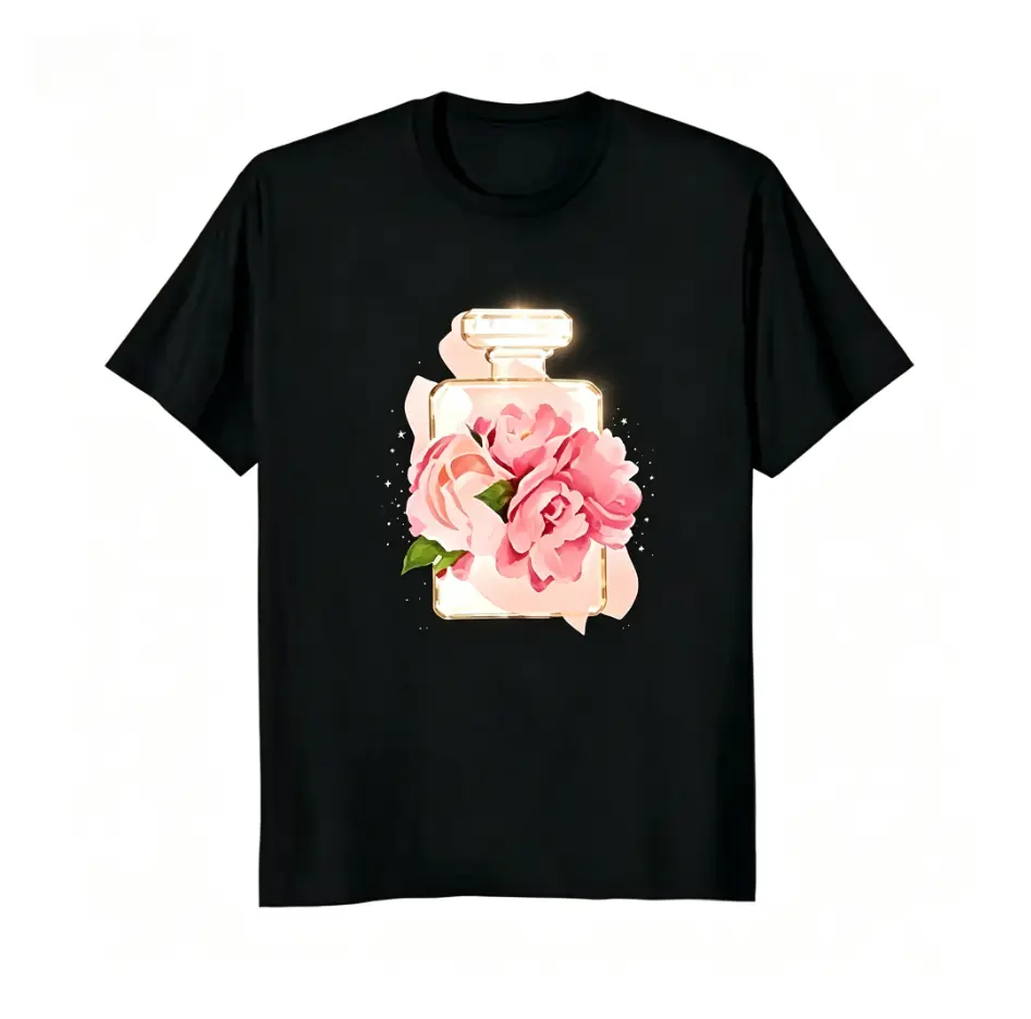 Cotton Women's Loose Fit Plus Size - Summer Cotton T-Shirt Alphabet Flower Perfume Shirt Fashion Print Pattern T-Shirt Brand High Quality Short Sleeve Top t shirt
