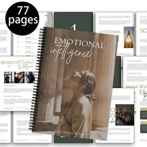 Cross-Border A5 Minimalist Emotional Eq Guide Notebook, Emotional Intelligence Workbook, Self-Improvement Journal, Personal Development Tool